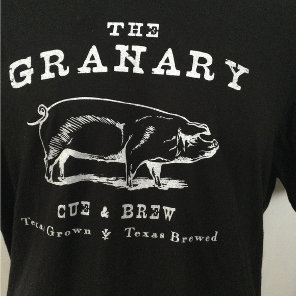 Men’s Large Black The Granary Cue & Brew Tshirt San Antonio TX - Picture 2 of 4